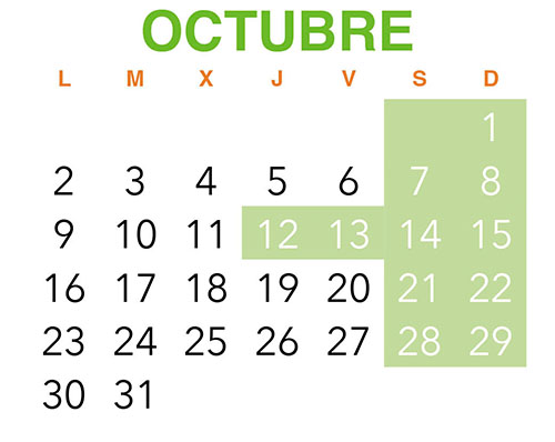 Calendario VinuesAventura. Octubre
